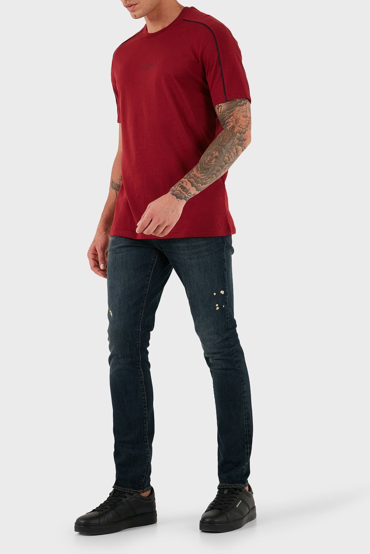 Armani Exchange Pamuklu Slim Fit Normal Bel Dar Paça Jeans Erkek Kot Pantolon XM000070 AF15833 MB001 LACİVERT - Armani Exchange (1)