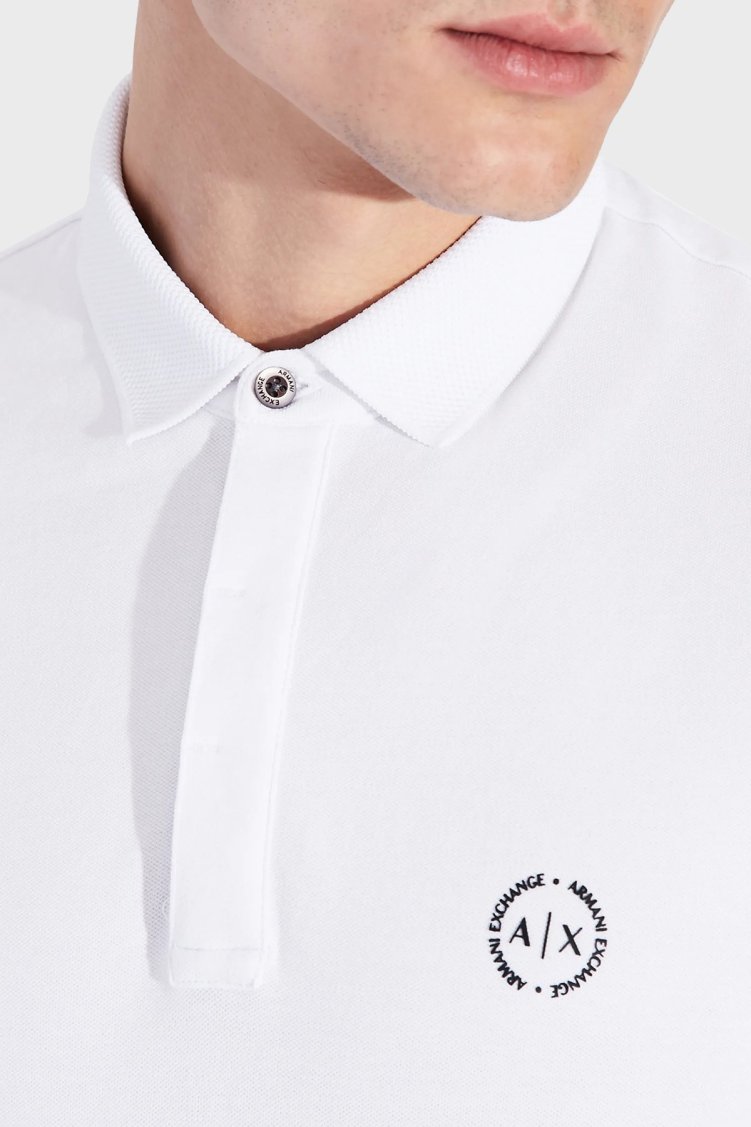 Armani Exchange Pamuklu T Shirt Erkek Polo 8NZF91 ZJ81Z 1100 BEYAZ - Armani Exchange (1)