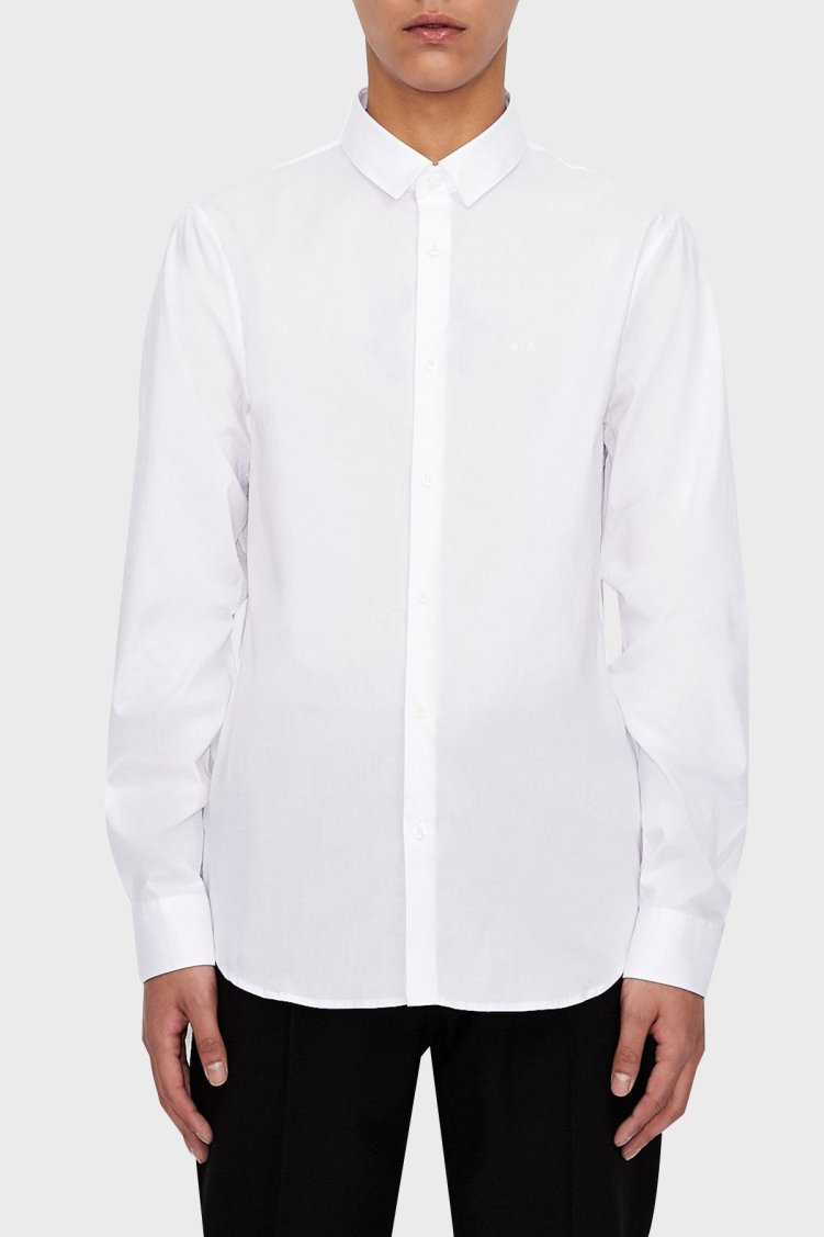 Armani Exchange Pamuklu Uzun Kollu Erkek Gömlek 8NZC31 ZN28Z 1100 BEYAZ - Armani Exchange