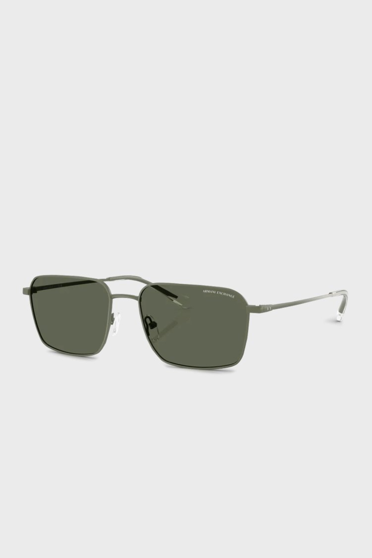 Armani Exchange Polikarbon Dikdörtgen Güneş Erkek Gözlük 0AX2053S 612471 57 Mat Yeşil-Koyu Yeşil - Armani Exchange