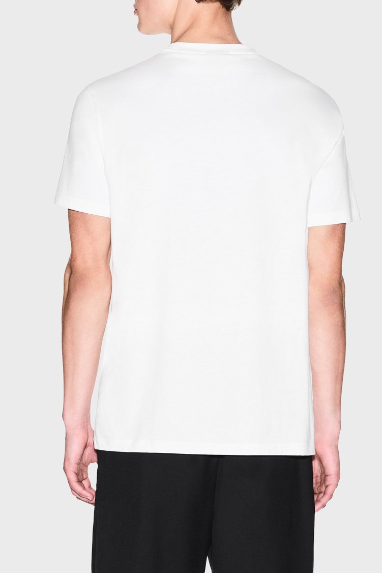 Armani Exchange Printed Cotton Regular Fit Crew Neck Men's T-Shirt XM002214 AF10356 U0009 White - Armani Exchange (1)