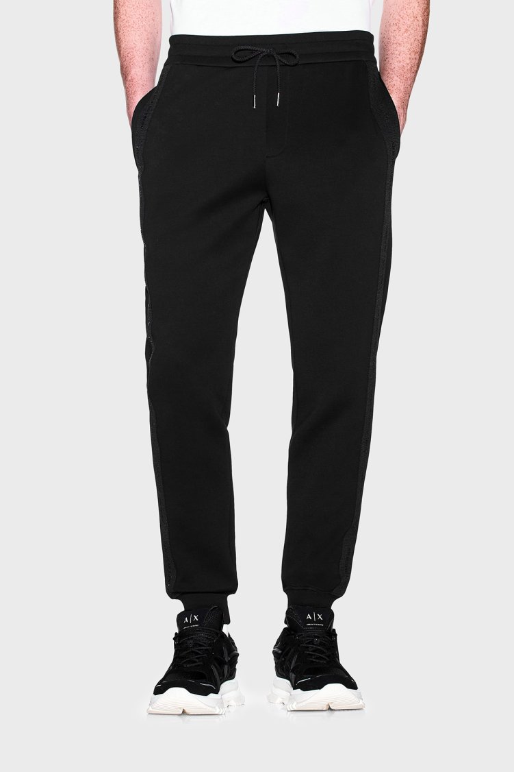 Armani Exchange Regular Fit Belden Bağlamalı Lastikli Paça Erkek Pantolon XM003145 AF13047 UC001 Siyah - Armani Exchange