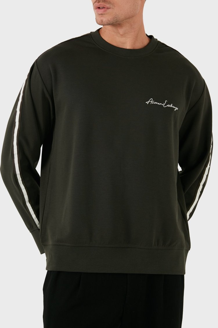 Armani Exchange Regular Fit Bisiklet Yaka Erkek Sweat 8NZMSG Z9N1Z 1832 HAKİ - Armani Exchange