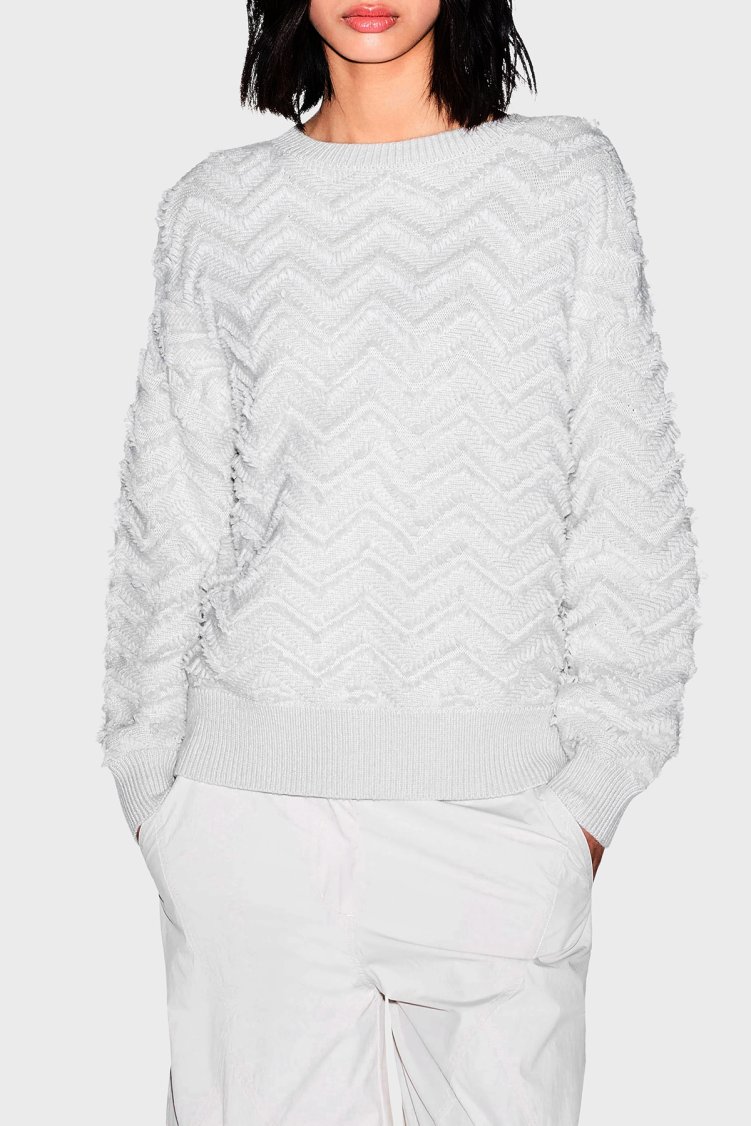Armani Exchange Regular Fit Bisiklet Yaka Kadın Kazak XW002888 AF25936 U1039 Ekru - Armani Exchange
