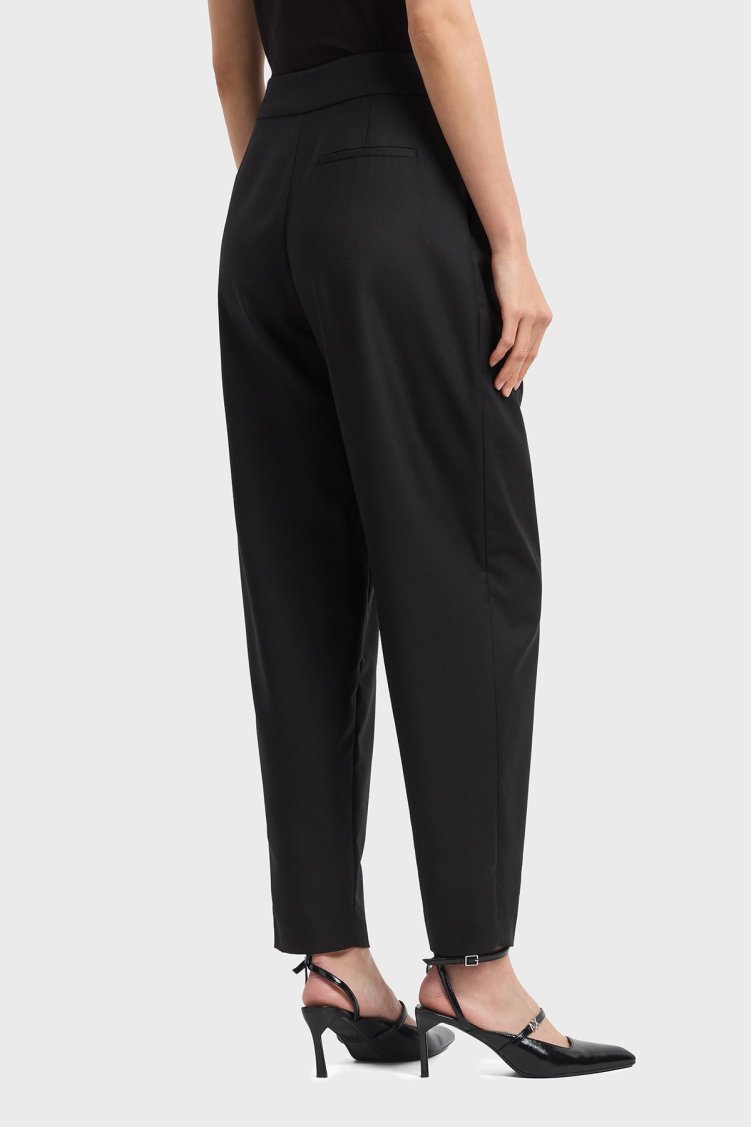 Armani Exchange Regular Fit Daralan Paça Pileli Kumaş Bayan Pantolon XW000222 AF10855 UC001 SİYAH - Armani Exchange (1)