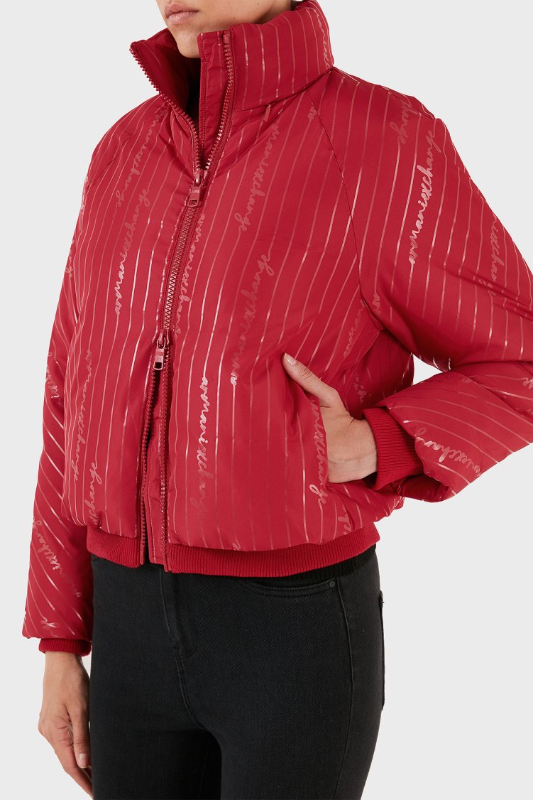 Armani Exchange Regular Fit Dik Yaka Bomber Şişme Kadın Mont 6RYB06 YN1MZ 04PV KIRMIZI - Armani Exchange (1)