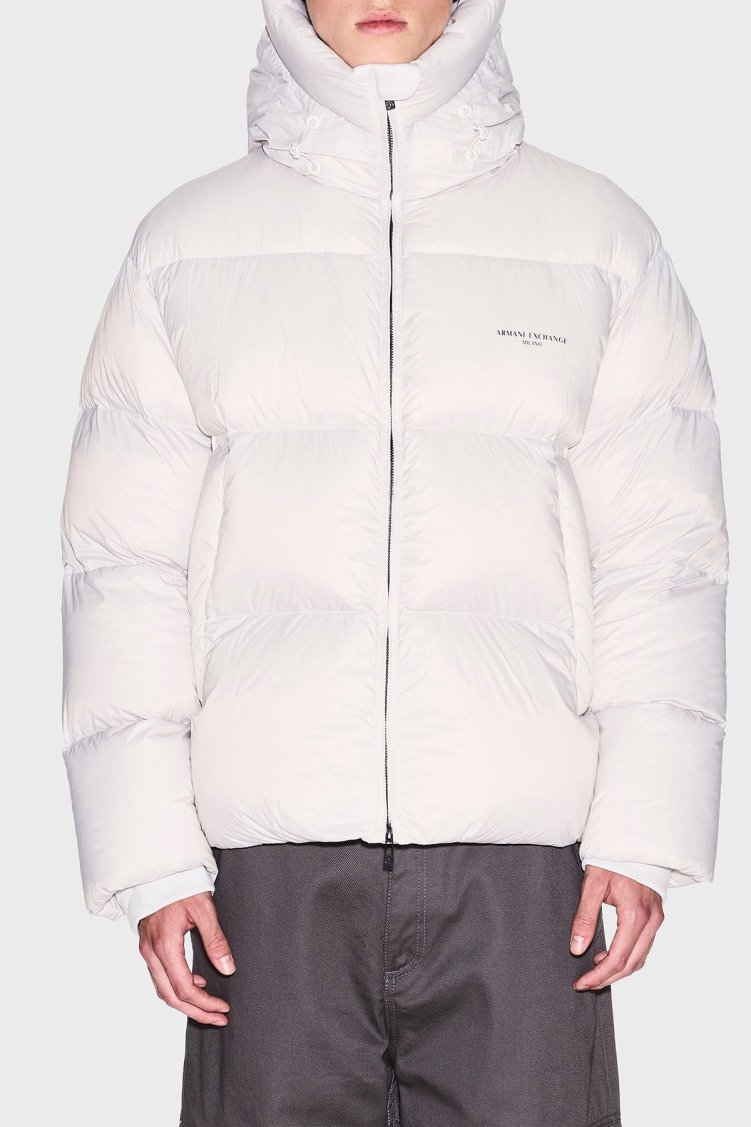 Armani Exchange Regular Fit Kapüşonlu Dik Yaka Kapitoneli Şişme Erkek Mont XM001115 AF16589 U1013 PUDRA - Armani Exchange