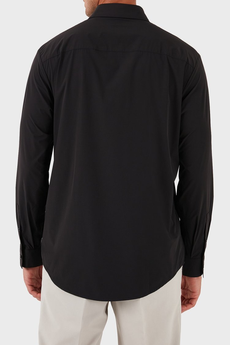 Armani Exchange Regular Fit Klasik Yaka Uzun Kollu Erkek Gömlek XM001567 AF19193 UC001 SİYAH - Armani Exchange (1)