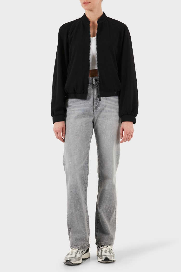 Armani Exchange Regular Fit Kolej Yaka Logo Detaylı Bomber Bayan Ceket XW001029 AF10872 UC001 SİYAH - Armani Exchange (1)