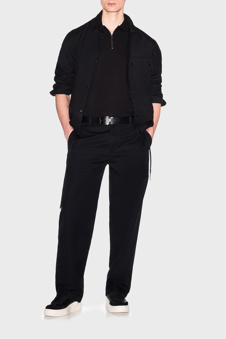 Armani Exchange Regular Fit Logolu Fermuarlı Erkek Polo XM002372 AF21936 UC001 SİYAH - Armani Exchange (1)