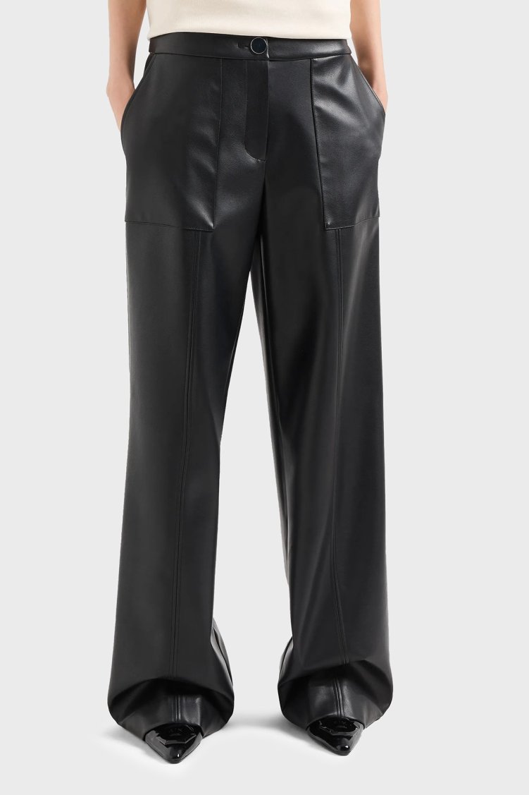 Armani Exchange Regular Fit Yüksek Bel Bayan Pantolon 6DYP23 YNNNZ 1200 SİYAH - Armani Exchange