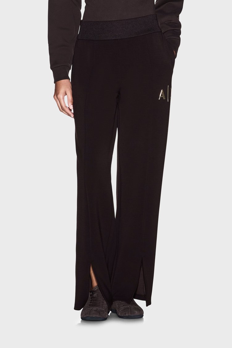 Armani Exchange Regular Fit Yüksel Bel Geniş Paça Kadın Pantolon XW002759 AF24068 U6032 Kahve - Armani Exchange