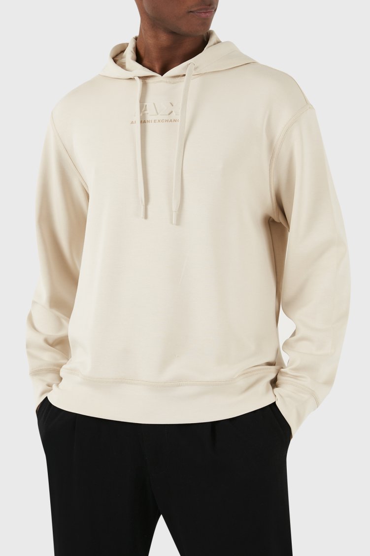 Armani Exchange Relaxed Fit Kapüşonlu Erkek Sweat 3DZMAB ZJUBZ 1792 BEJ - Armani Exchange (1)