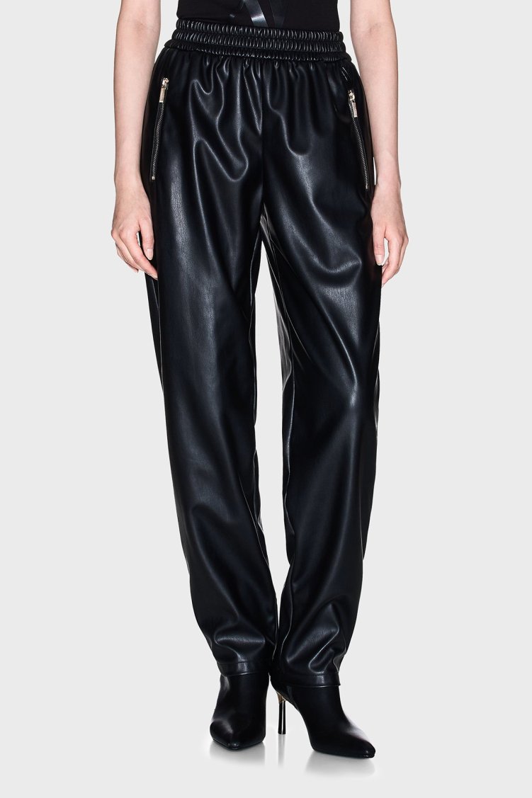 Armani Exchange Relaxed Fit Lastikli Bel Düz Paça Bayan Pantolon XW000681 AF16106 UC001 SİYAH - Armani Exchange