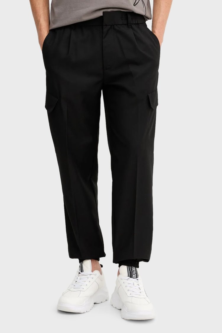 Armani Exchange Relaxed Fit Normal Bel Lastikli Paça Kargo Erkek Pantolon XM001208 AF12041 UC001 SİYAH - Armani Exchange