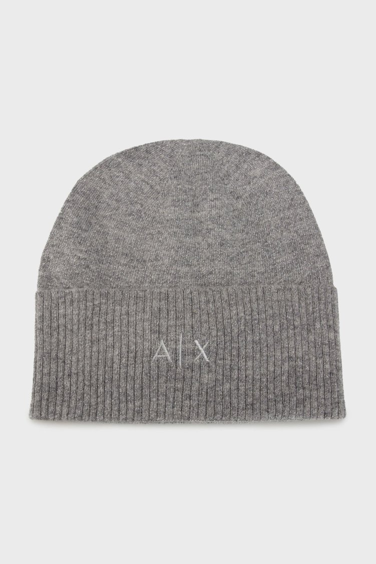 Armani Exchange Simli Yün Karışımlı Örme Bayan Bere XW001519 AF16181 M8086 GRİ - Armani Exchange