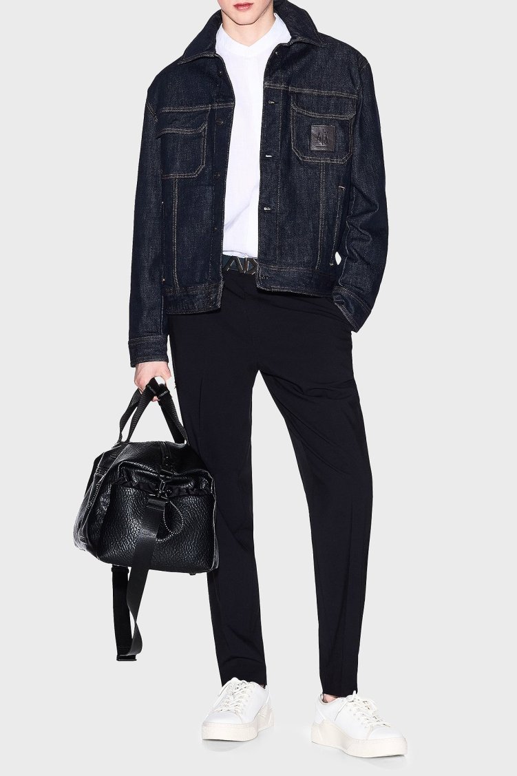 Armani Exchange Slim Fit Normal Bel Düz Paça Kumaş Erkek Pantolon XM000346 AF10897 UC001 SİYAH - Armani Exchange