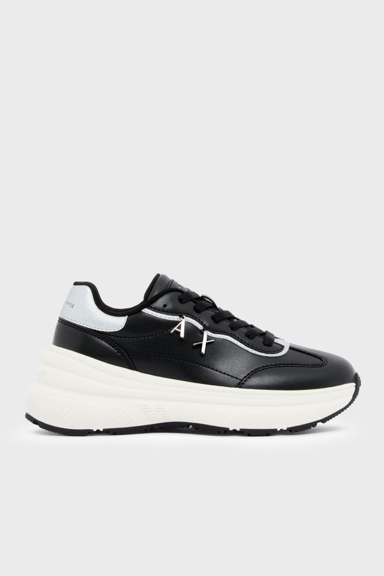 Armani Exchange Sneaker Kadın Ayakkabı XW003105 AF27405 MC372 Siyah-gümüş - Armani Exchange