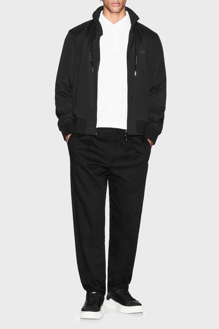 Armani Exchange Steç Regular Fit Dik Yaka Gizli Kapüşonlu Erkek Mont XM001583 AF19196 UC001 SİYAH - Armani Exchange (1)