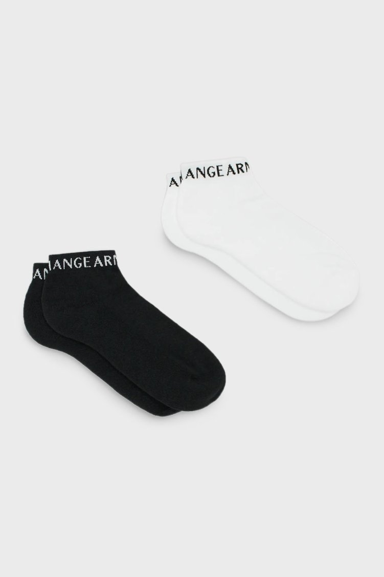 Armani Exchange Streç Pamuklu 2 Pack Erkek Çorap 956013 CC406 54510 SİYAH-BEYAZ - Armani Exchange