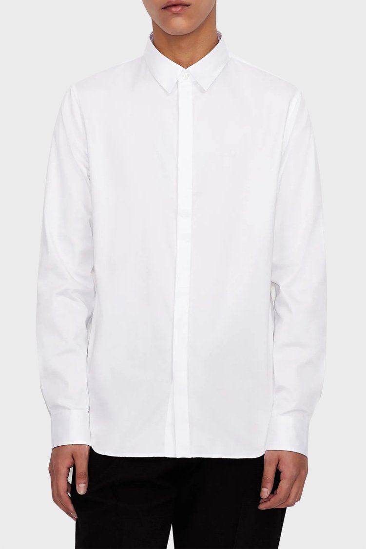 Armani Exchange Streç Pamuklu Slim Fit Erkek Gömlek 8NZCBD ZN10Z 0113 BEYAZ - Armani Exchange