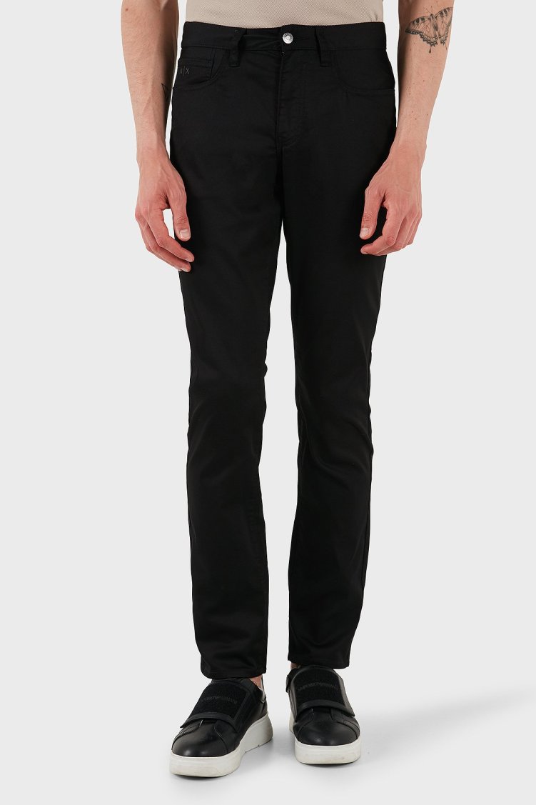 Armani Exchange Streç Pamuklu Slim Fit Normal Bel Düz Paça Erkek Pantolon XM000070 AF13236 UC001 SİYAH - Armani Exchange
