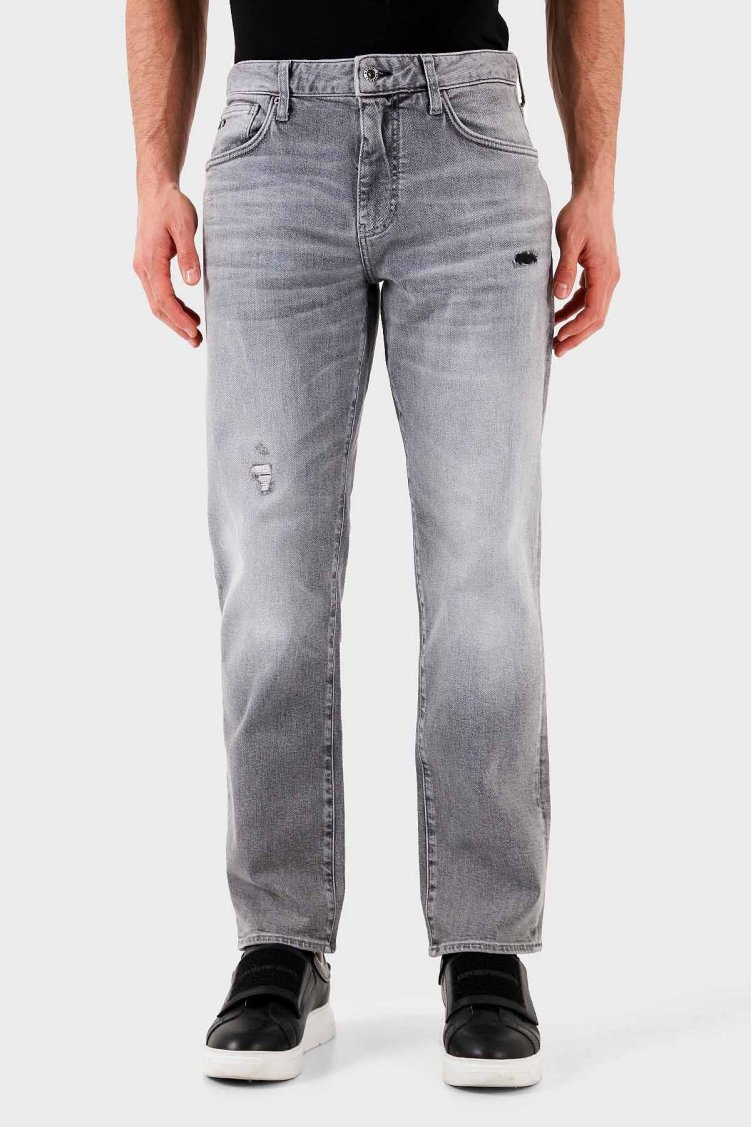 Armani Exchange Streç Pamuklu Slim Fit Normal Bel Düz Paça Jeans Erkek Kot Pantolon XM000049 AF14656 M8088 GRİ - Armani Exchange