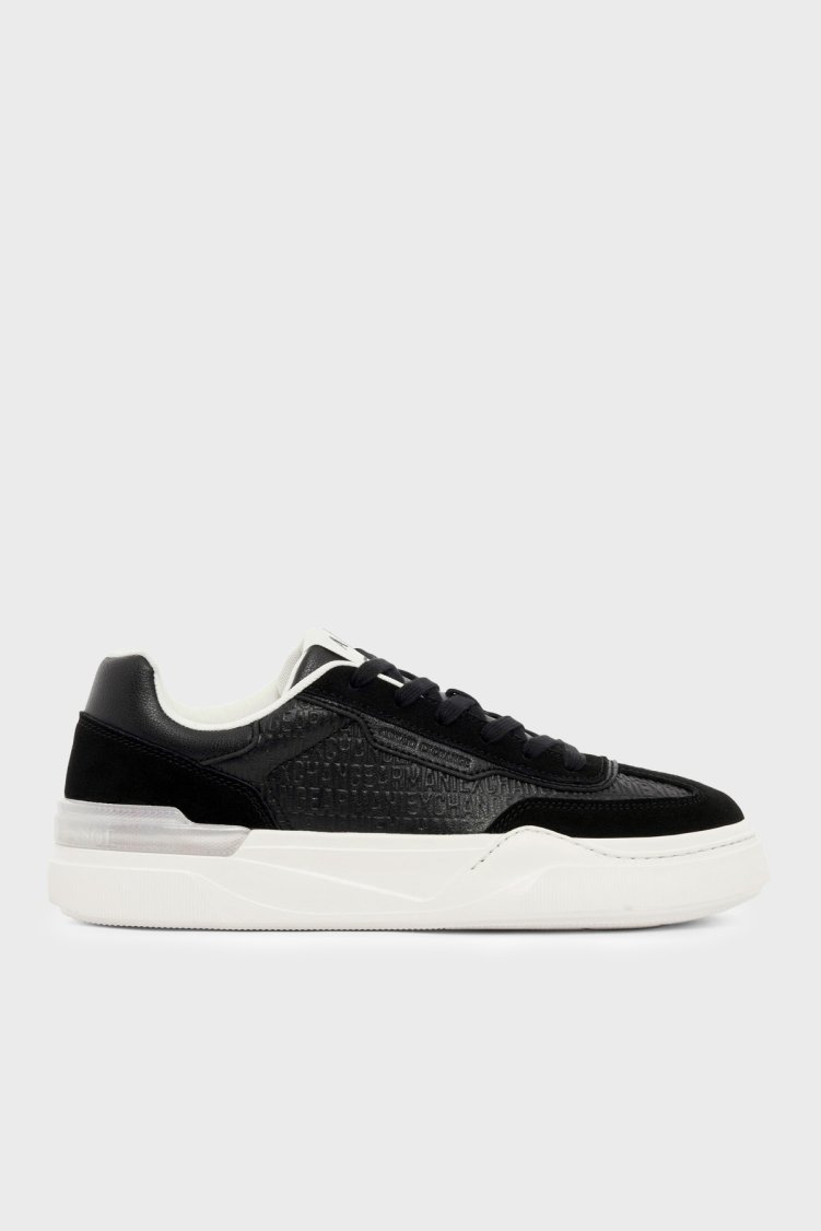 Armani Exchange Süet Detaylı Sneaker Erkek Ayakkabı XM002688 AF21419 UC001 Siyah - Armani Exchange
