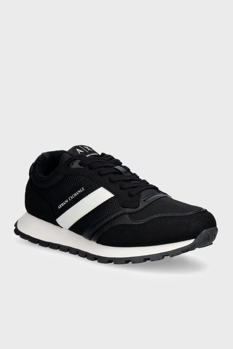 Armani Exchange Süet Logolu Sneaker Erkek Ayakkabı XM002690 AF22926 MZ715 SİYAH - Armani Exchange