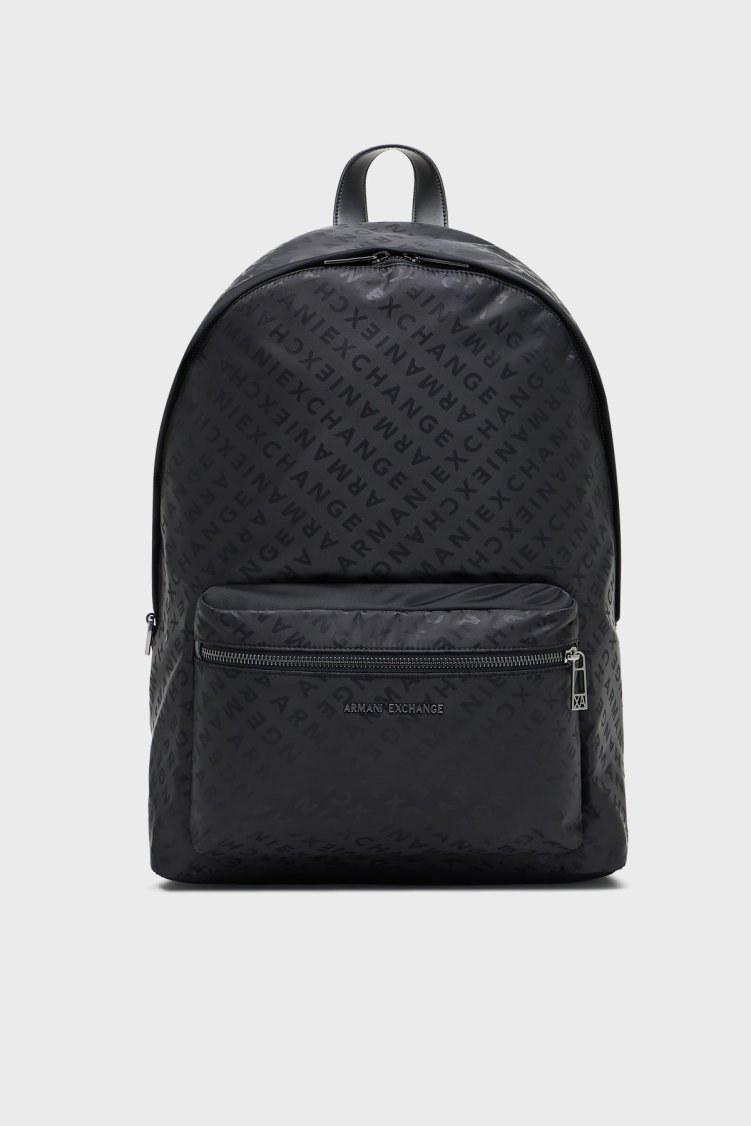 Armani Exchange Tamamı Logolu Ayarlanbilir Omuz Askılı Erkek Sırt Çantası XM001611 AF17208 UC001 SİYAH - Armani Exchange