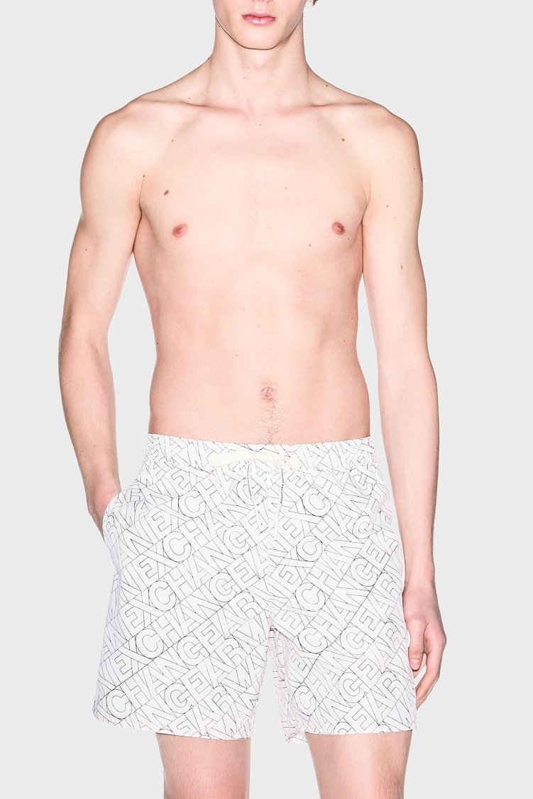 Armani Exchange Tamamı Logolu Belden Bağlamalı Erkek Mayo Short XM000832 AF24685 F1167 BEJ - Armani Exchange
