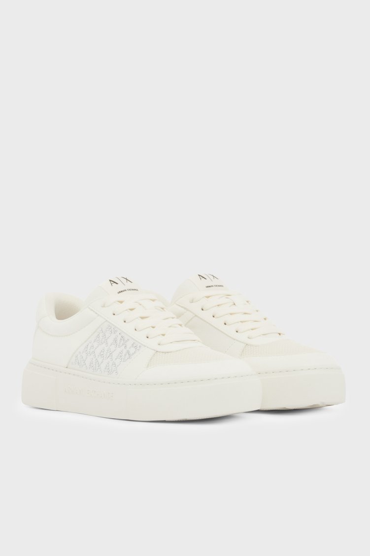 Armani Exchange Taşlı Logo Sneaker Bayan Ayakkabı XW002788 AF23057 U0011 BEYAZ - Armani Exchange (1)