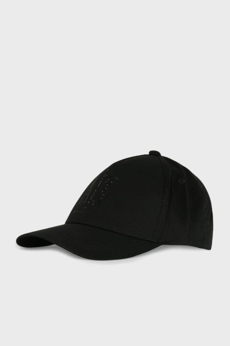 Armani Exchange Taşlı Logolu % 100 Pamuk Bayan Şapka XW000957 AF13846 UC001 SİYAH - Armani Exchange (1)