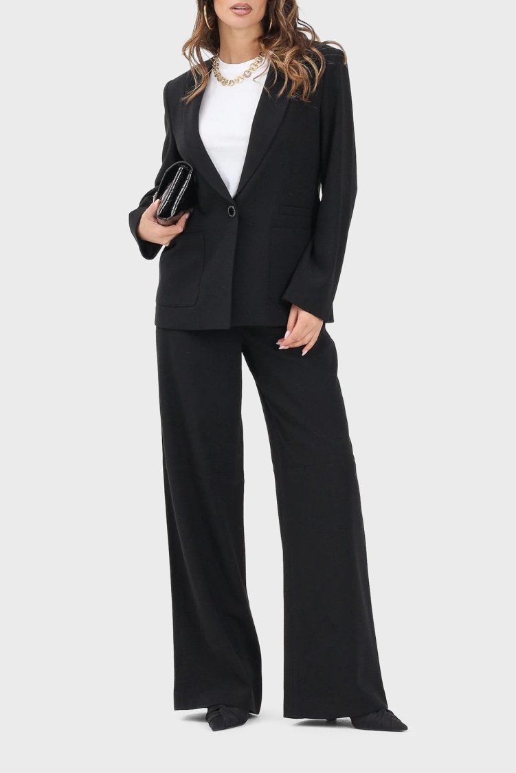 Armani Exchange Wide Leg Yüksek Bel Geniş Paça Bayan Pantolon XW001264 AF16148 UC001 SİYAH - Armani Exchange