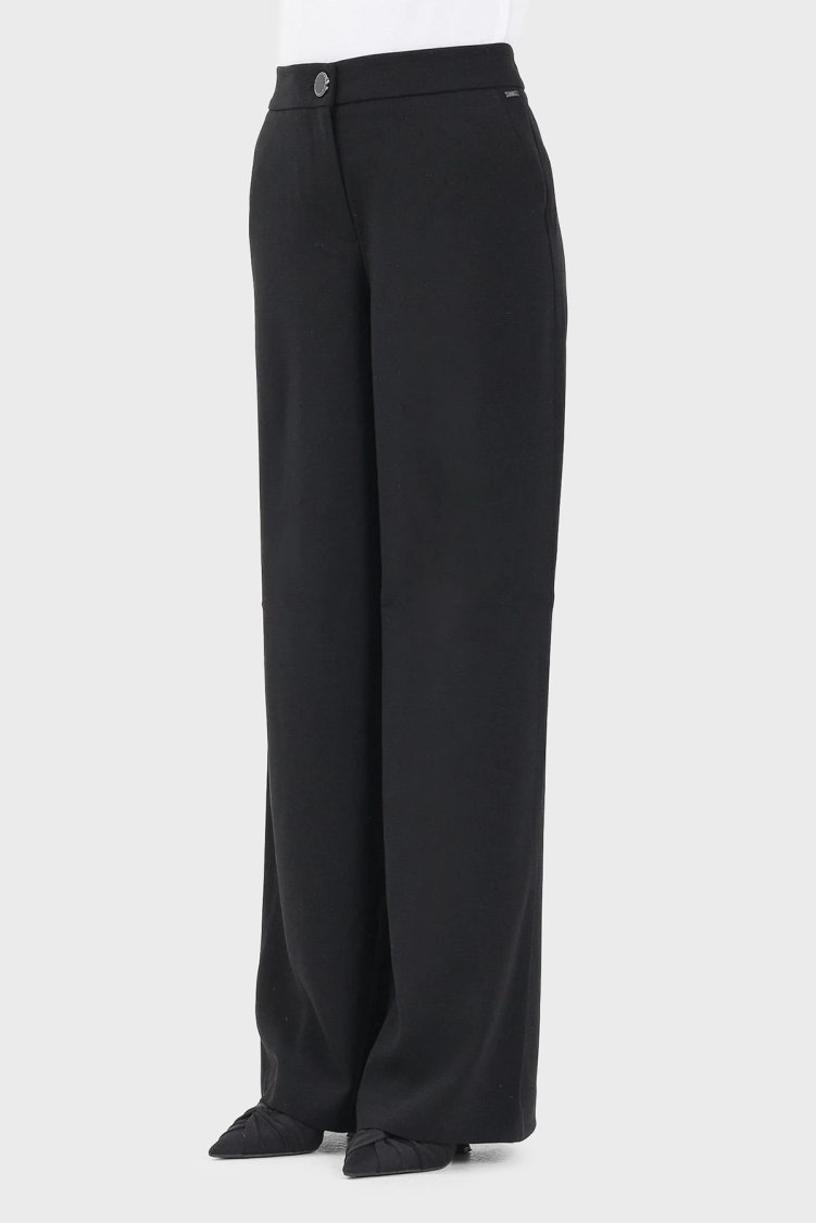 Armani Exchange Wide Leg Yüksek Bel Geniş Paça Bayan Pantolon XW001264 AF16148 UC001 SİYAH - Armani Exchange (1)