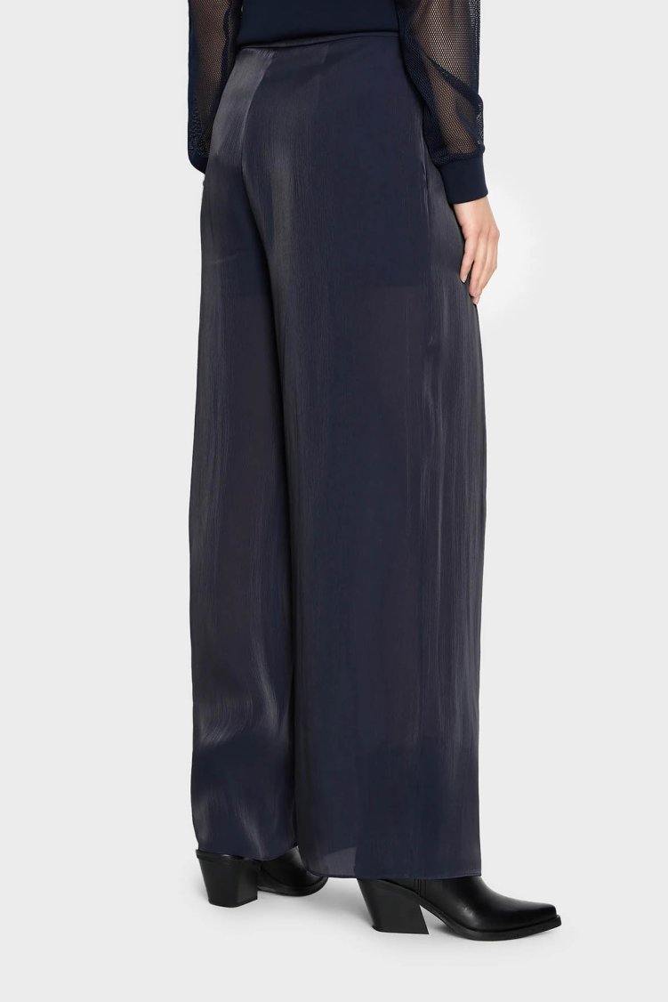 Armani Exchange Yüksek Bel Loose Fit Saten Kadın Pantolon 3DYP19 YNUUZ 1593 LACİVERT - Armani Exchange (1)