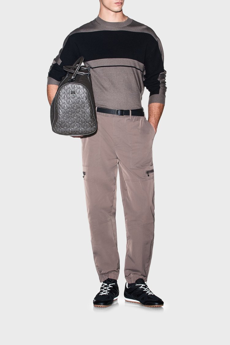 Armani Exchange Yün Karışımlı Regular Fit Yuvarlak Yaka Erkek Kazak XM002730 AF14007 M6029 Kahve-siyah - Armani Exchange (1)