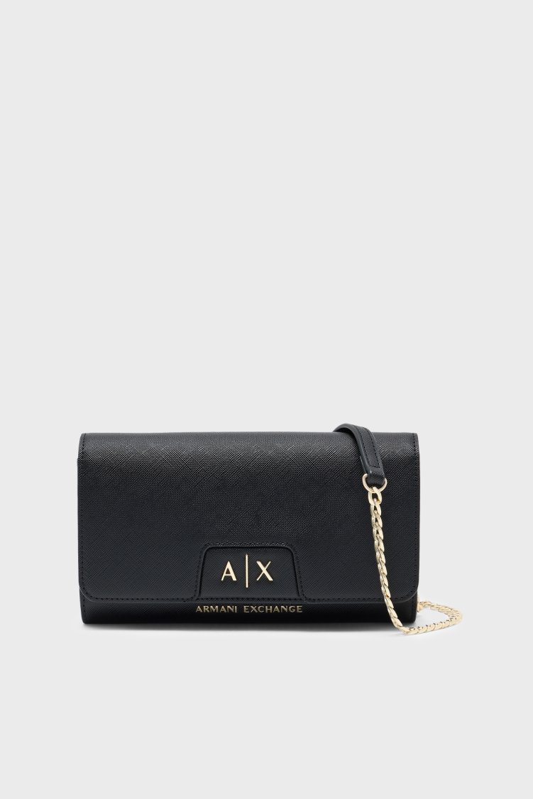 Armani Exchange Zincir Askılı Portföy Kadın Cüzdan XW000358 AF26570 UC001 Siyah - Armani Exchange