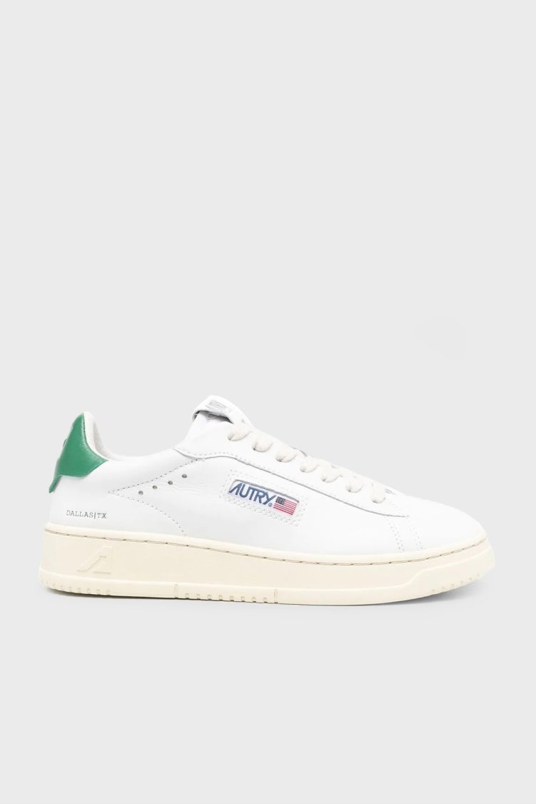 Autry Dallas Hakiki Deri Sneaker Kadın Ayakkabı ADLW-NW02 BEYAZ-YEŞİL - Autry