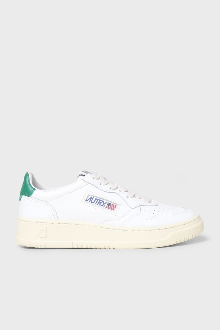 Autry Medalist Hakiki Deri Sneaker Kadın Ayakkabı AULW-LL20 BEYAZ-YEŞİL - Autry