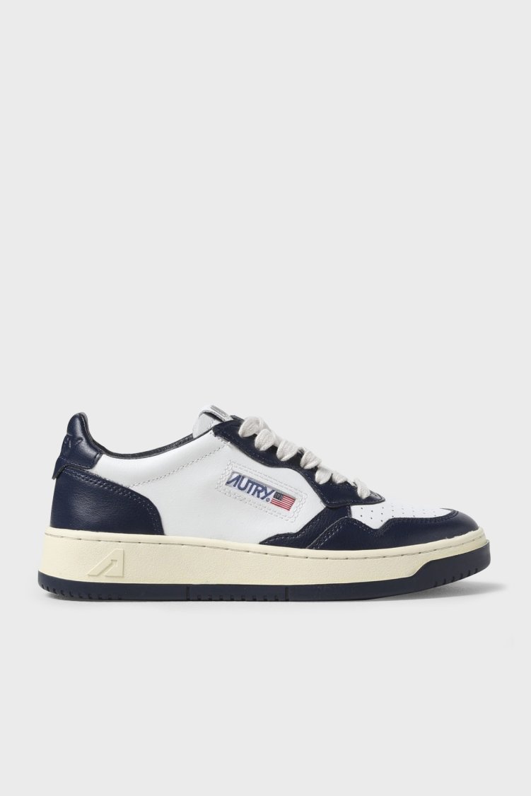 Autry Medalist Hakiki Deri Sneaker Kadın Ayakkabı AULW-WB04 BEYAZ-LACİVERT - Autry