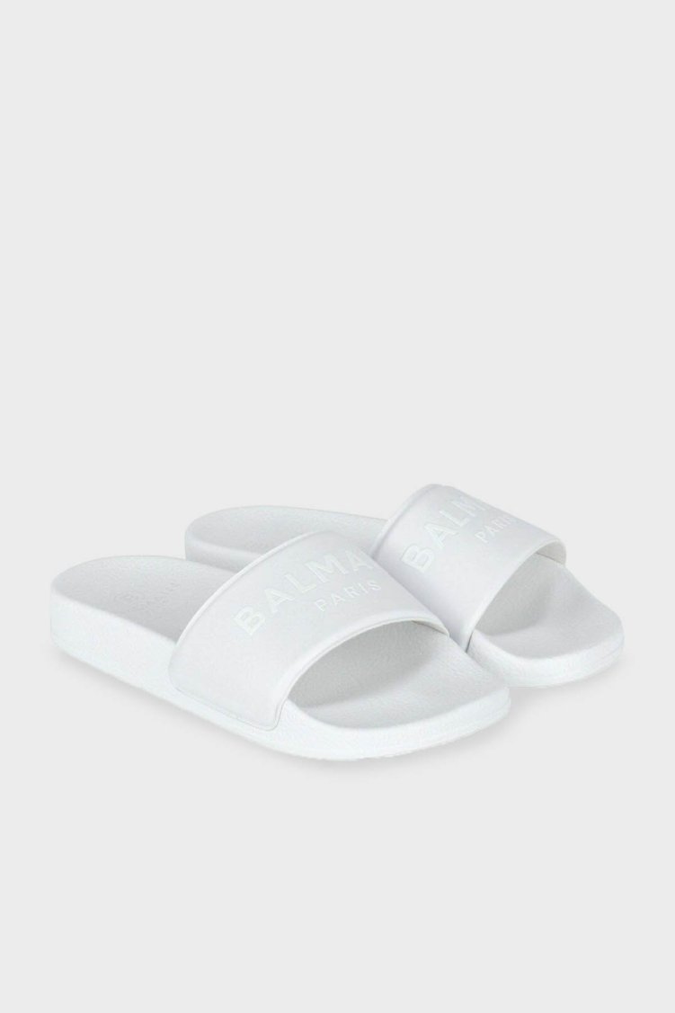 Balmain Logolu Düz Çocuk Terlik 6M0746 MX380 100 BEYAZ - Balmain (1)
