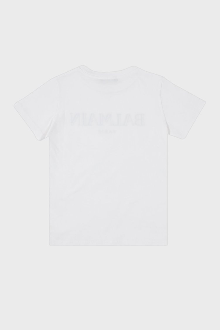 Balmain Pamuklu Bisiklet Yaka Çocuk T Shirt 6M8721 MX030 100 BEYAZ - Balmain (1)
