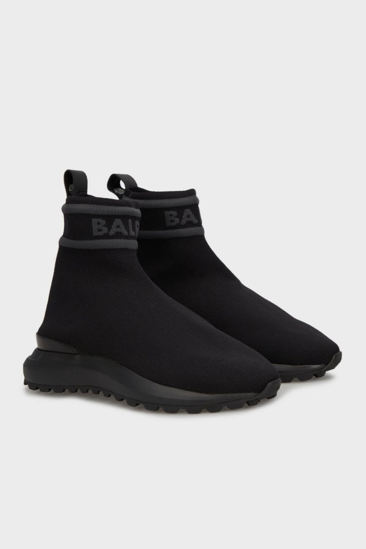 BALR. Logo Baskılı Çorap Formlu Tırtıklı Taban Bilekli Sneaker Erkek Ayakkabı B1512.1012 102 SİYAH - BALR. (1)