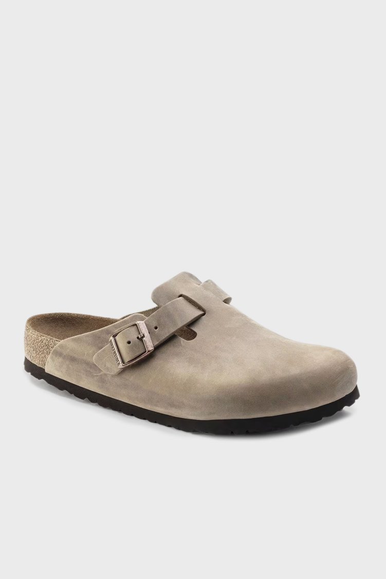 Birkenstock Boston Deri Kemer Detaylı Kapalı Unisex Terlik 1019484 AÇIK KAHVE - Birkenstock (1)