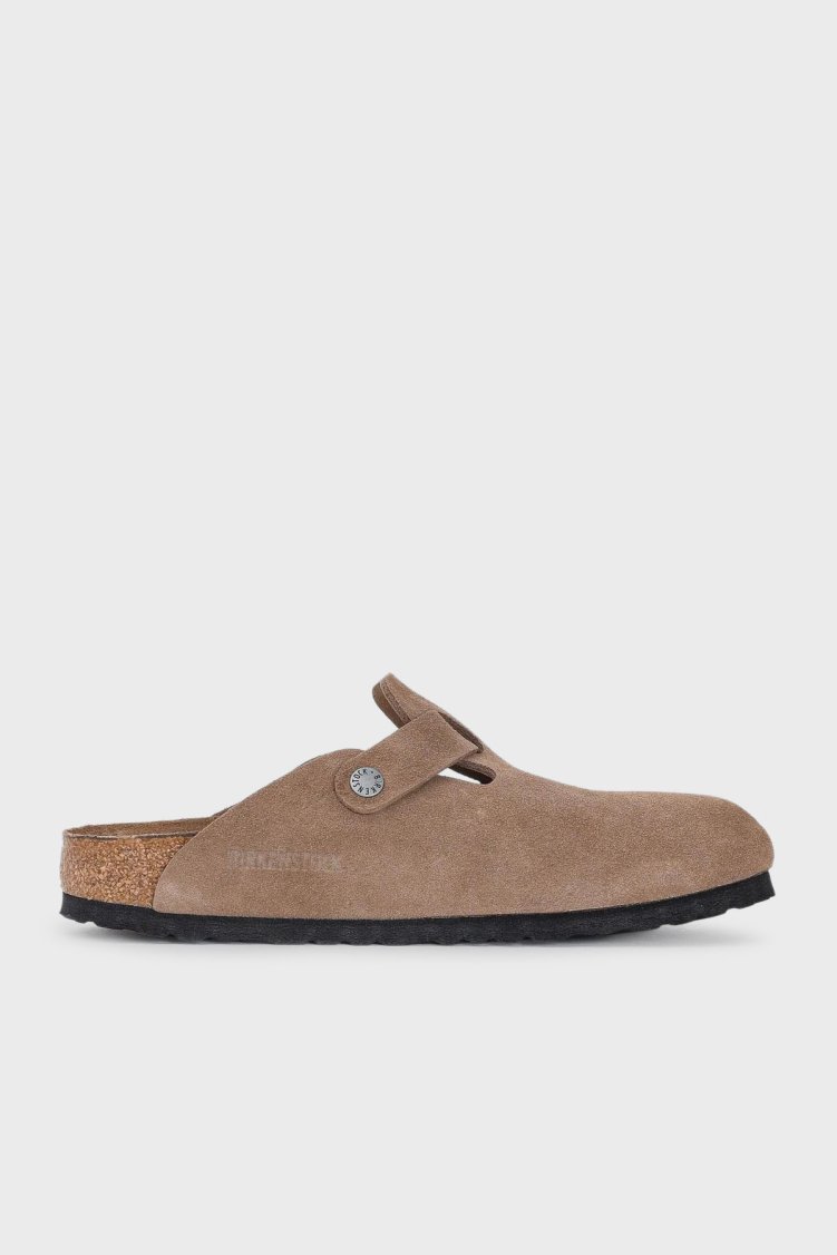 Birkenstock Boston Süet Deri Kemer Detaylı Kapalı Unisex Terlik 1030861 KOYU KAHVE - Birkenstock