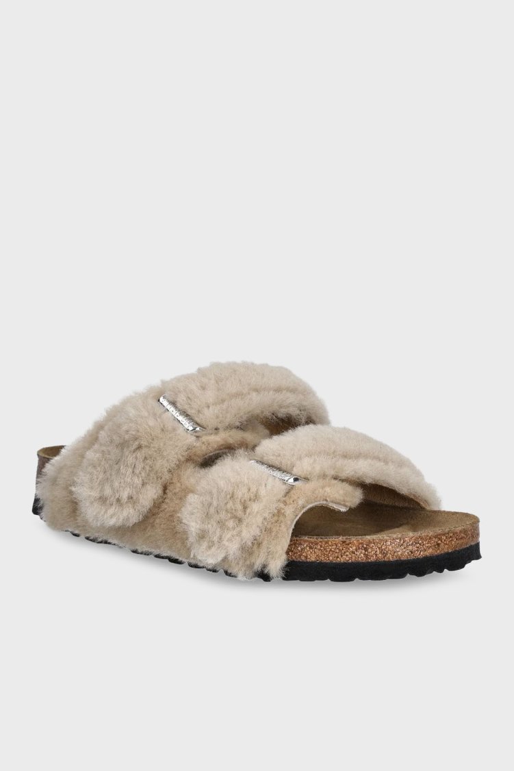 Birkenstock Yünlü Bantlı Unisex Terlik 01030275 BEJ - Birkenstock