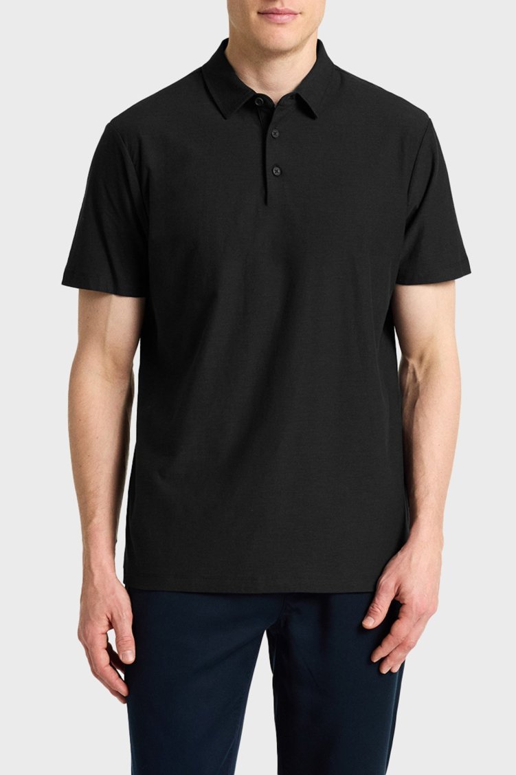 Bluemint % 100 Pamuk Relaxed Fit Düğmeli Erkek Polo Yaka T Shirt BM25020372MS 111 SİYAH - Bluemint