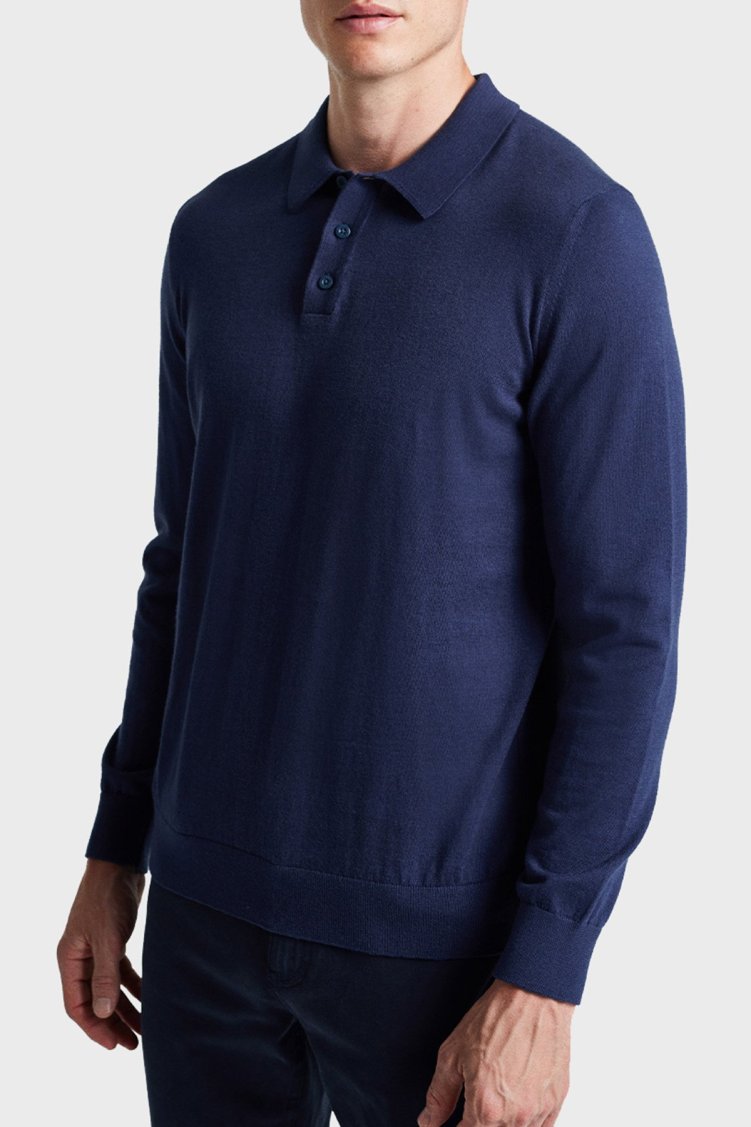 Bluemint % 100 Pamuklu Regular Fit Polo Yaka Erkek Triko BM24020102MW 313 İNDİGO - Bluemint