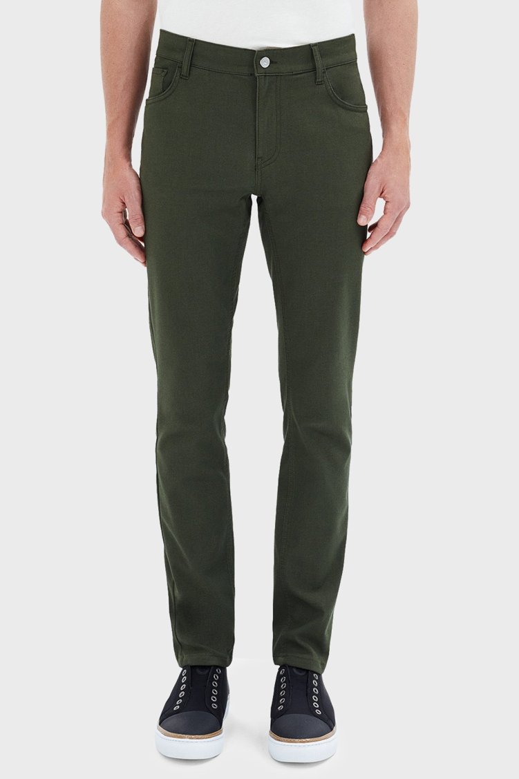 Bluemint Act Streç Pamuklu Slim Fit Normal Bel Düz Paça Erkek Pantolon BM24009178MS 555 Olive - Bluemint